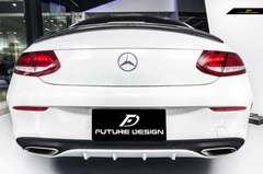 Future Design Carbon Fiber Rear Spoiler ED1 Style for Mercedes Benz 2015-21 W205 C300 C43 C63 AMG Coupe 2 Door