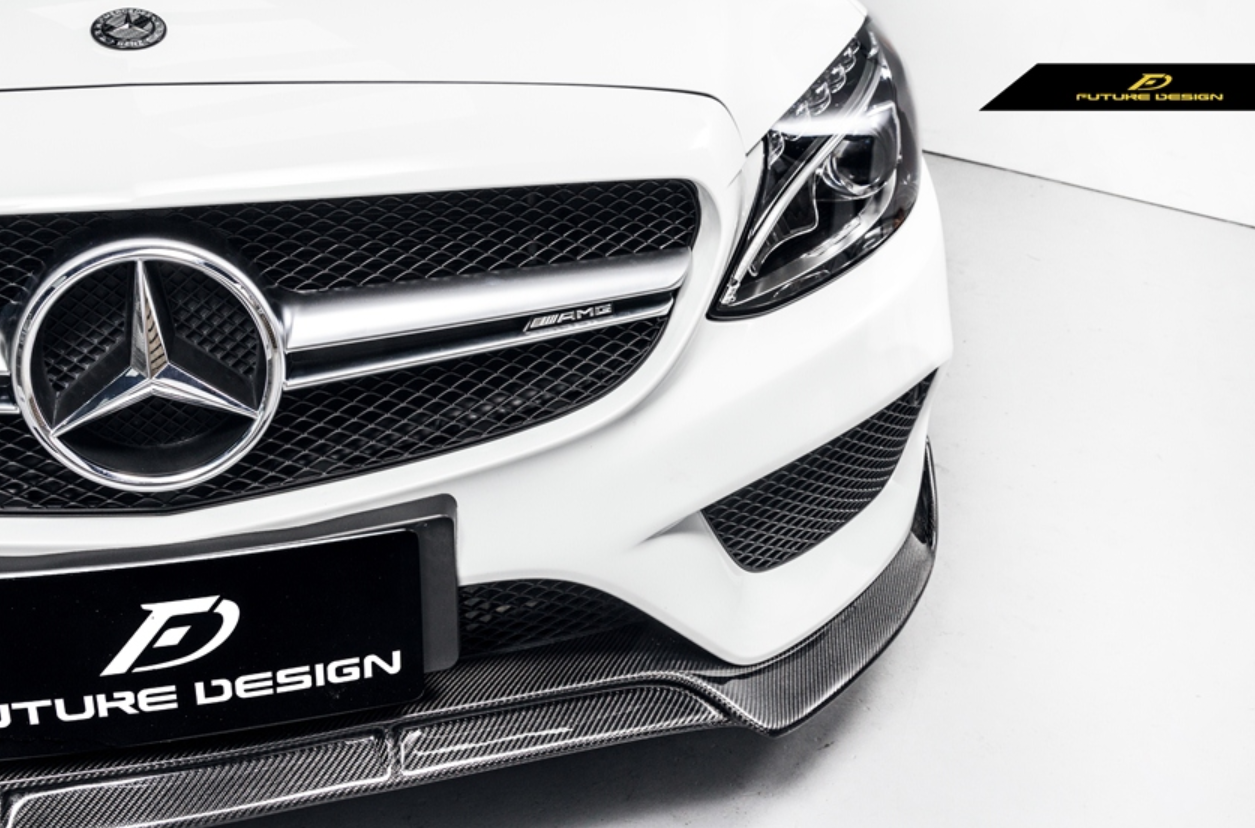 Future Design Carbon Fiber Front Lip B Style for Benz W205 C300 C43 2015-2018