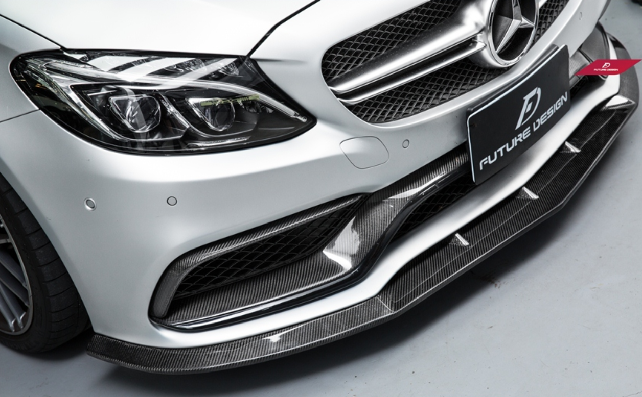 Future Design Carbon FD Carbon Fiber Front Lip for W205 C63 C63S AMG Sedan Coupe 2015-2021