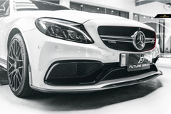 Future Design Carbon Carbon Fiber Front Lip (3 Pcs)  Ver.1 for W205 C63 C63S AMG Sedan Coupe 2015-2020