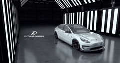Future Design Carbon Fiber FRONT LIP SPLITTER for Tesla Model 3
