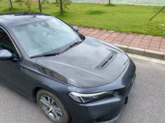 Honda Civic 11th Gen FE FL with EPR's aftermarket parts - Carbon Fiber TR Type Hood (Fits hatchback & Sedan)