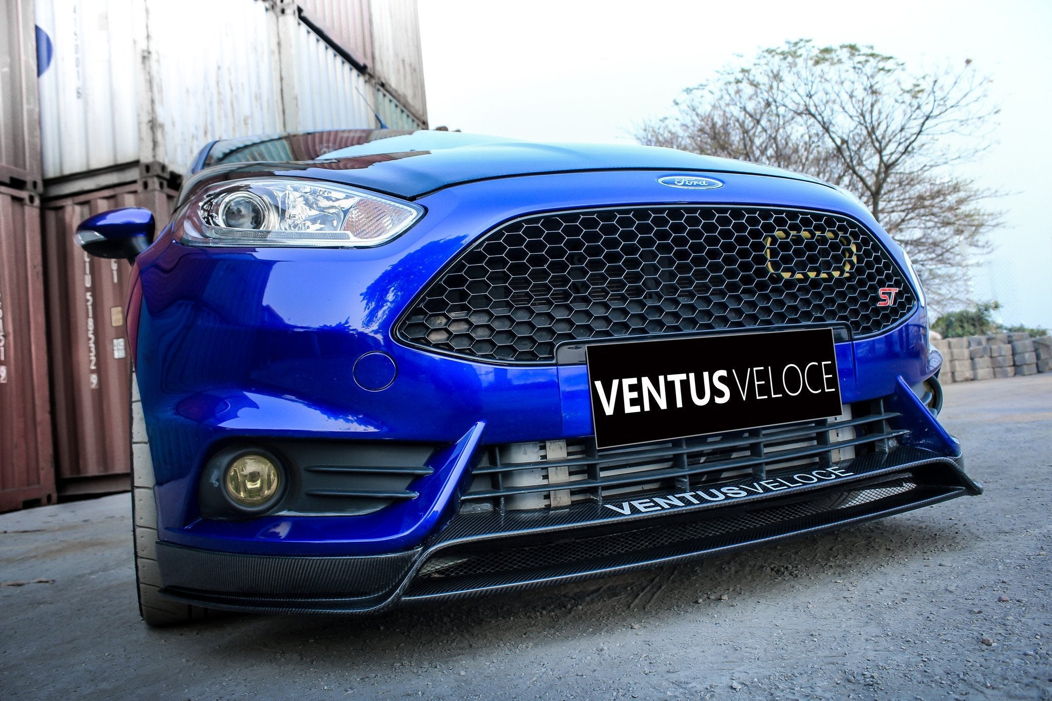 Ventus Veloce Carbon Fiber 2014 2015 2016 2017 Ford Fiesta ST Chin Spoiler