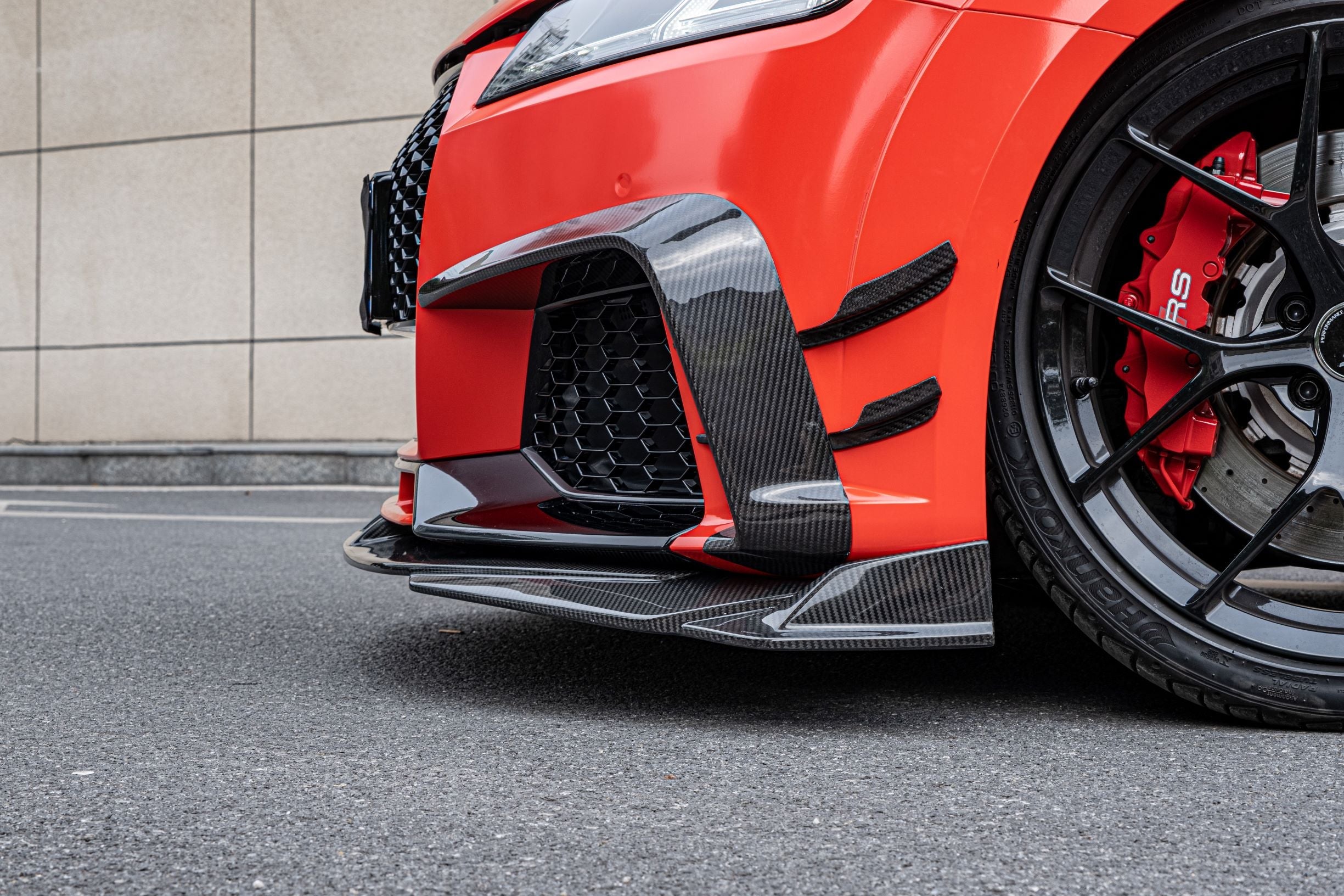 IPR Carbon Fiber  Front Bumper Trim Set (6 Pcs)  for Audi TTRS 8S 2016-2019 Pre-facelift