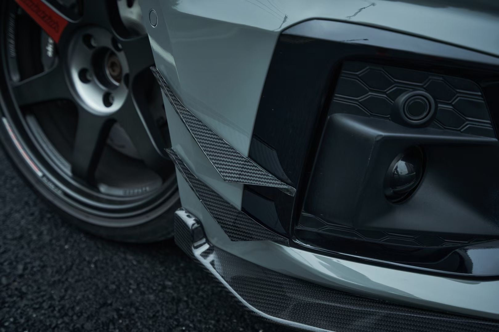Karbel Carbon Dry Carbon Fiber Front Bumper Canards for Audi S5 & A5 S Line 2020-ON B9.5