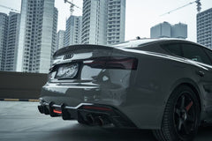 Karbel Carbon Dry Carbon Fiber Rear Diffuser Ver.1 with Brake Light for Audi S5 & A5 S Line 2020-ON B9.5
