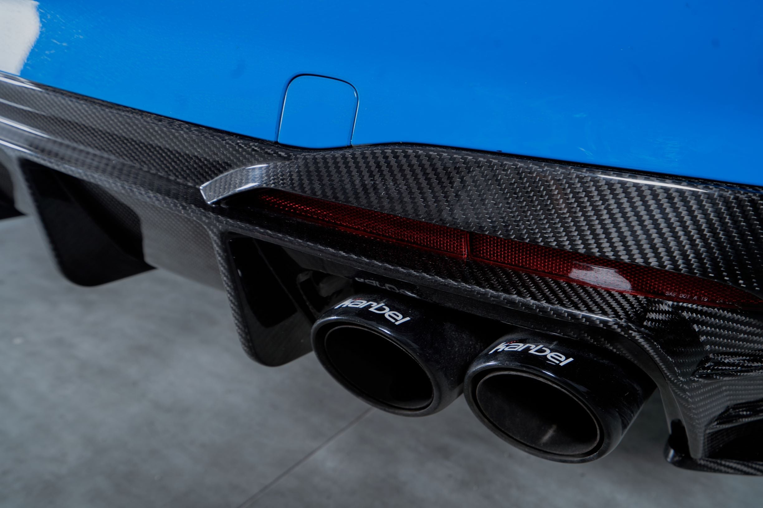 Karbel Carbon Dry Carbon Fiber Rear Diffuser Ver.1 with Brake Light for Audi S4 2020-ON B9.5