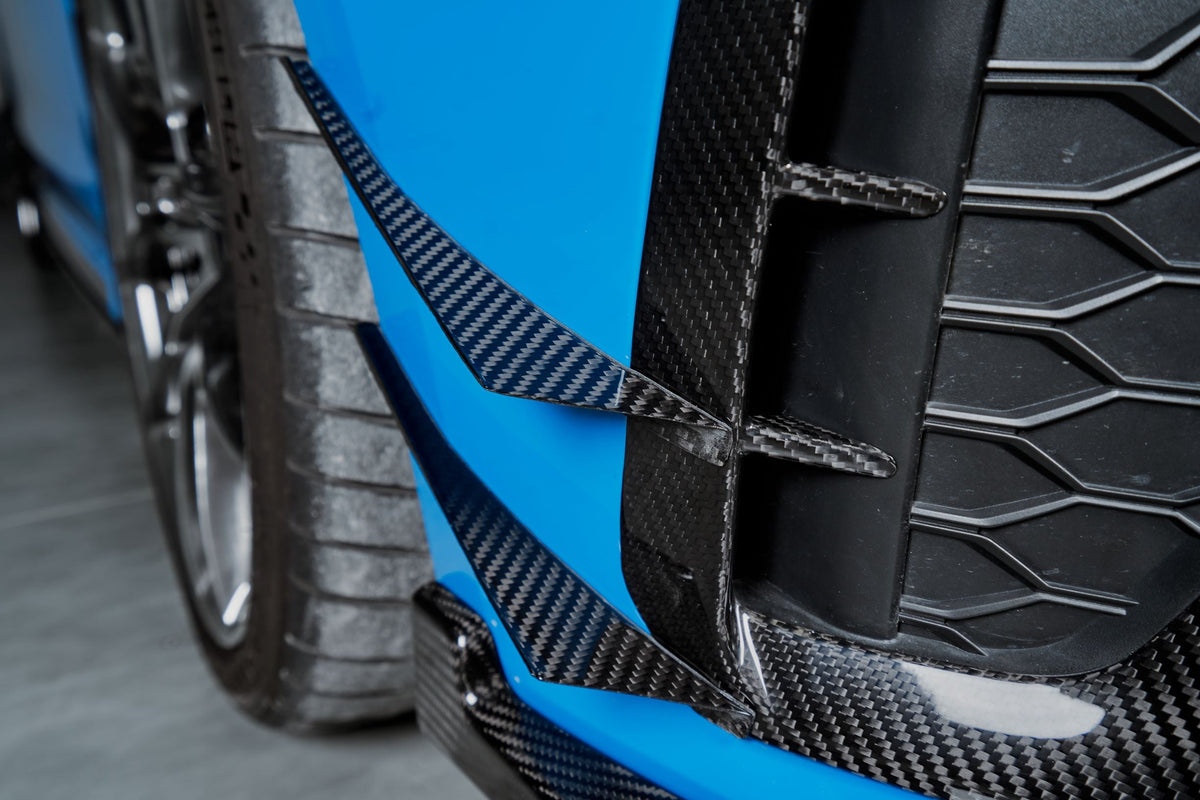 Karbel Carbon Dry Carbon Fiber Front Bumper Canards for Audi S4 & A4 S Line 2020-ON B9.5