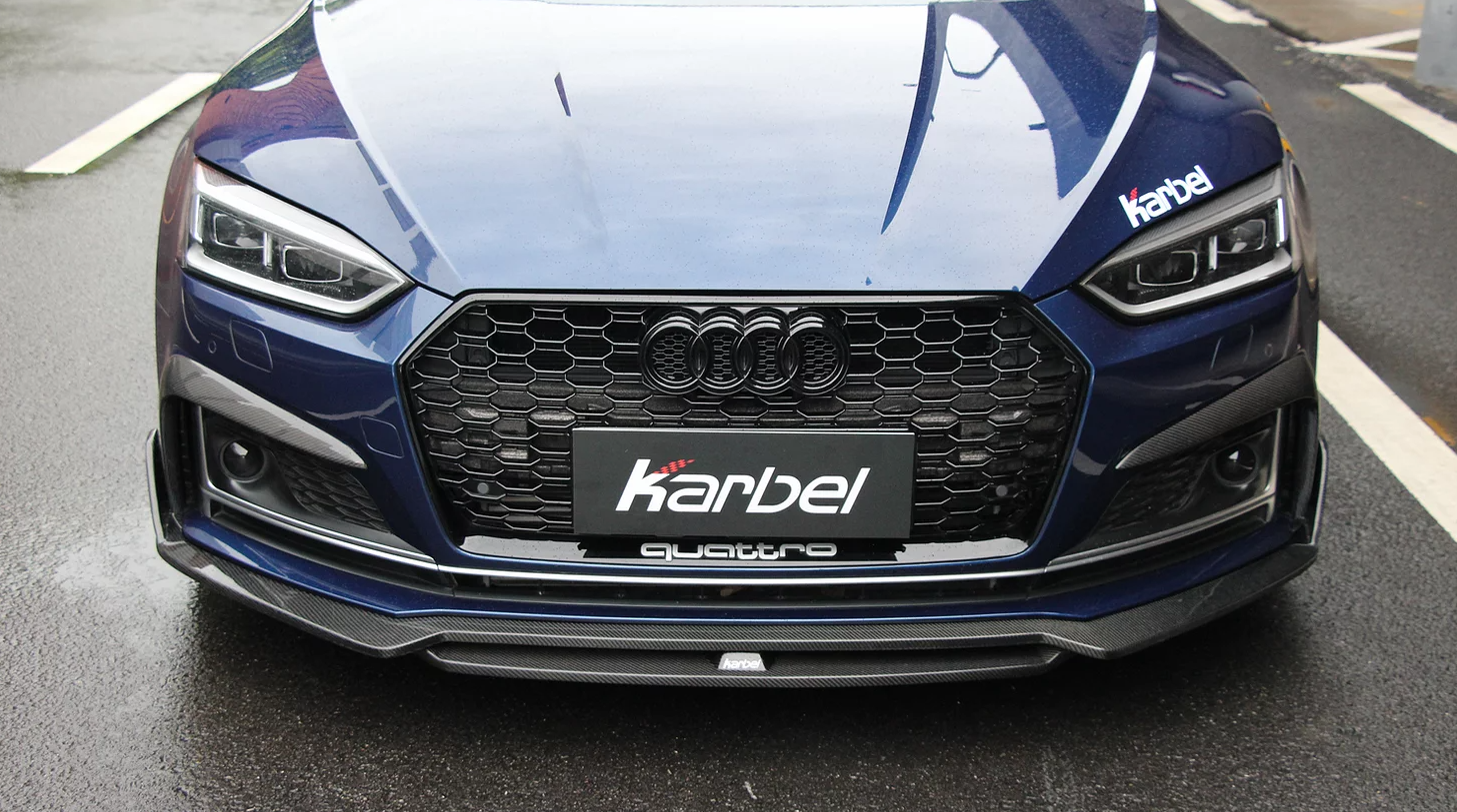 Karbel Carbon Dry Carbon Fiber Front Lip Ver.2 for Audi S5 & A5 S Line 2017-2019 B9