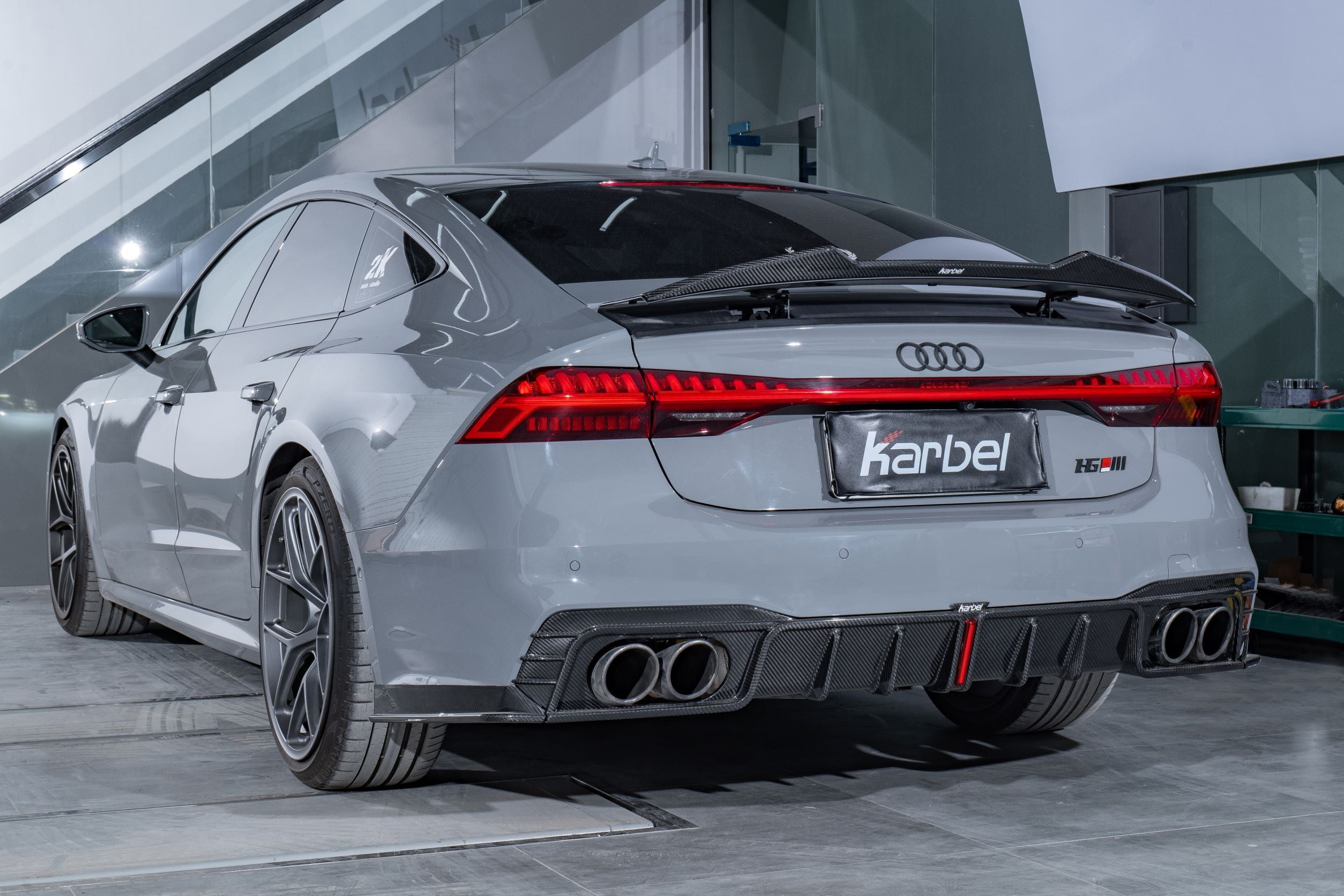 Karbel Carbon Dry Carbon Fiber Rear Spoiler Ver.2 for Audi RS7 S7 A7 2019-ON C8