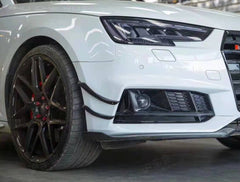 Karbel Carbon Dry Carbon Fiber Front Bumper Canards for Audi S4 & A4 S Line 2017-2018 B9
