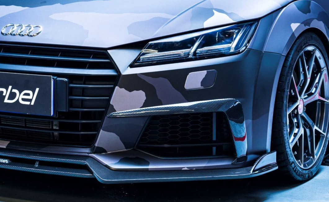 Karbel Carbon Dry Carbon Fiber Front Bumper Upper Valences for Audi TTS & TT S-Line 2015-2019