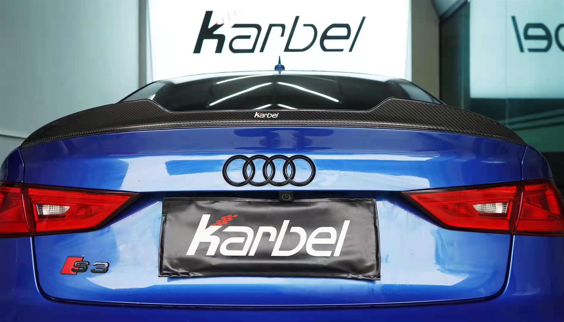 Karbel Carbon Dry Carbon Fiber Rear Spoiler Ver.2 for Audi RS3 2014-2020 A3 & A3 S Line & S3 2014-2020 Sedan