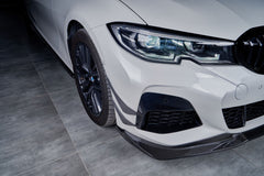 Karbel Carbon Dry Carbon Fiber Front Bumper Canards for BMW 3 Series G20 2019-2022