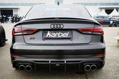 Karbel Carbon Dry Carbon Fiber Ducktail Rear Trunk Lid for Audi A3 & A3 S Line & S3 & RS3 2014-2020 Sedan