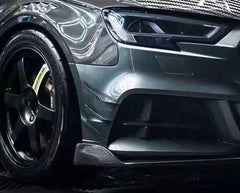 Karbel Carbon Dry Carbon Fiber Front Bumper Canards for Audi A3 S Line & S3 2017-2020 Sedan