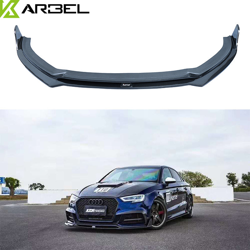 Karbel Carbon Dry Carbon Fiber Front Lip Ver.1 for Audi A3 S Line & S3 2017-2020 Sedan
