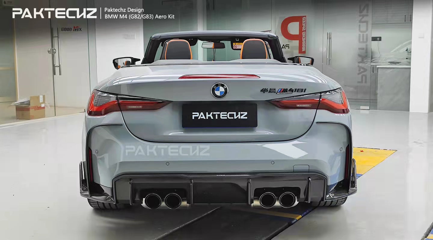 Paktechz Carbon Fiber Rear Bumper Canards For BMW M4 G82 G83 2021-ON
