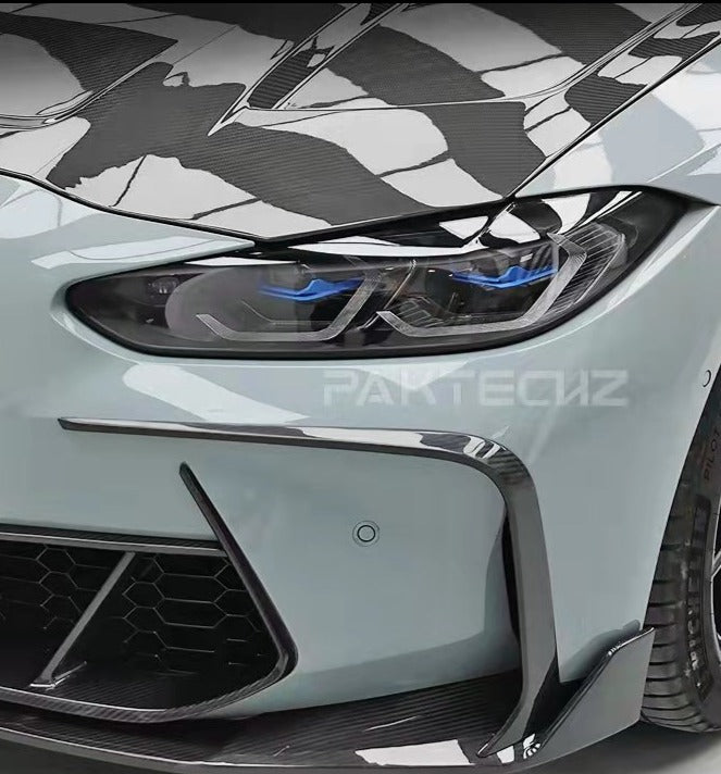 Paktechz Carbon Fiber Front Bumper Canards For BMW M3 G80 M4 G82 G83 2021-ON