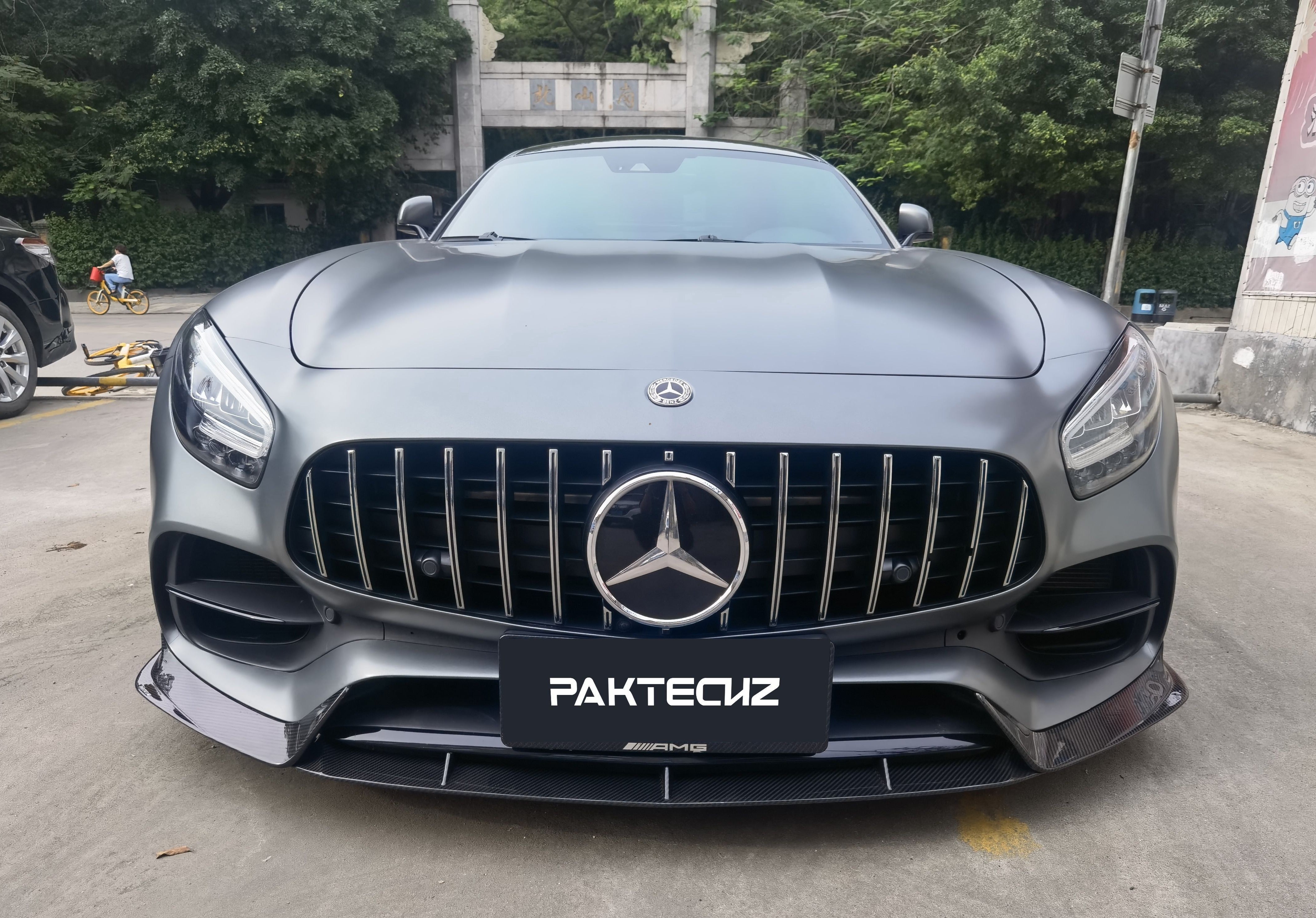 Paktechz Carbon Fiber Front Lip Ver.1 for Mercedes benz AMG GT/GTS/GTC C190 2018-2021