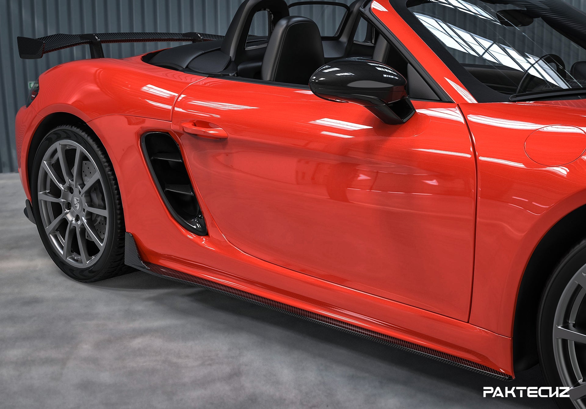Paktechz Porsche 718 Boxster Dry Carbon Fiber Rear Spoiler Wing