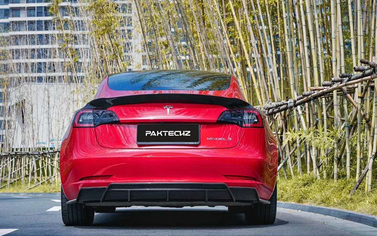 Paktechz Tesla Model 3 Dry Carbon Fiber Rear Spoiler