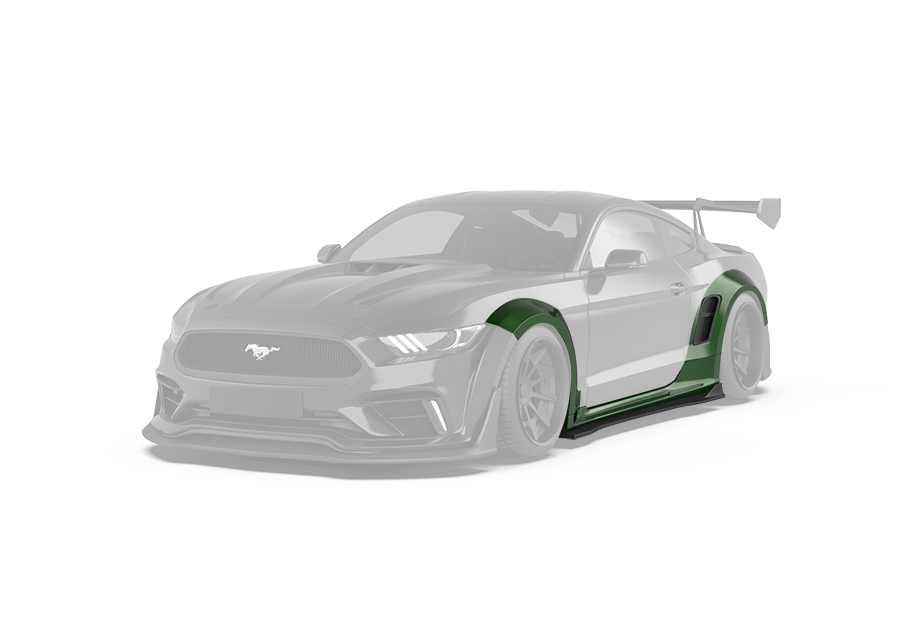 ROBOT CRAFTSMAN  "Cavalier" Widebody Wheel Arches & Side Skirts For Mustang S550.1 2015-2017 Carbon Fiber