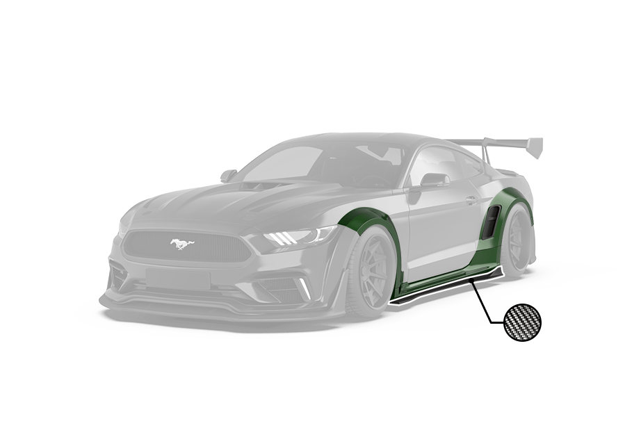 ROBOT CRAFTSMAN  "Cavalier" Widebody Wheel Arches & Side Skirts For Mustang S550.1 2015-2017 Carbon Fiber