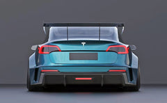 Robot Craftsman "HACKER"  Widebody Rear Bumper & Rear Diffuser For Tesla Model 3
