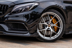 TAKD Carbon Dry Carbon Fiber Front Bumper Trim Lower Grill Surround (3 Pcs) for Mercedes Benz W205 C63 C63S 2015-ON Coupe 2 Door Sedan 4 Door
