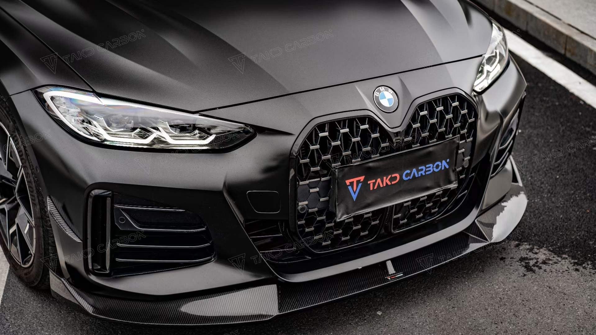 TAKD Carbon Fiber Front Lip for BMW I4 G26 M50 / e Drive 40 & G26 Gran coupe M440i 430i