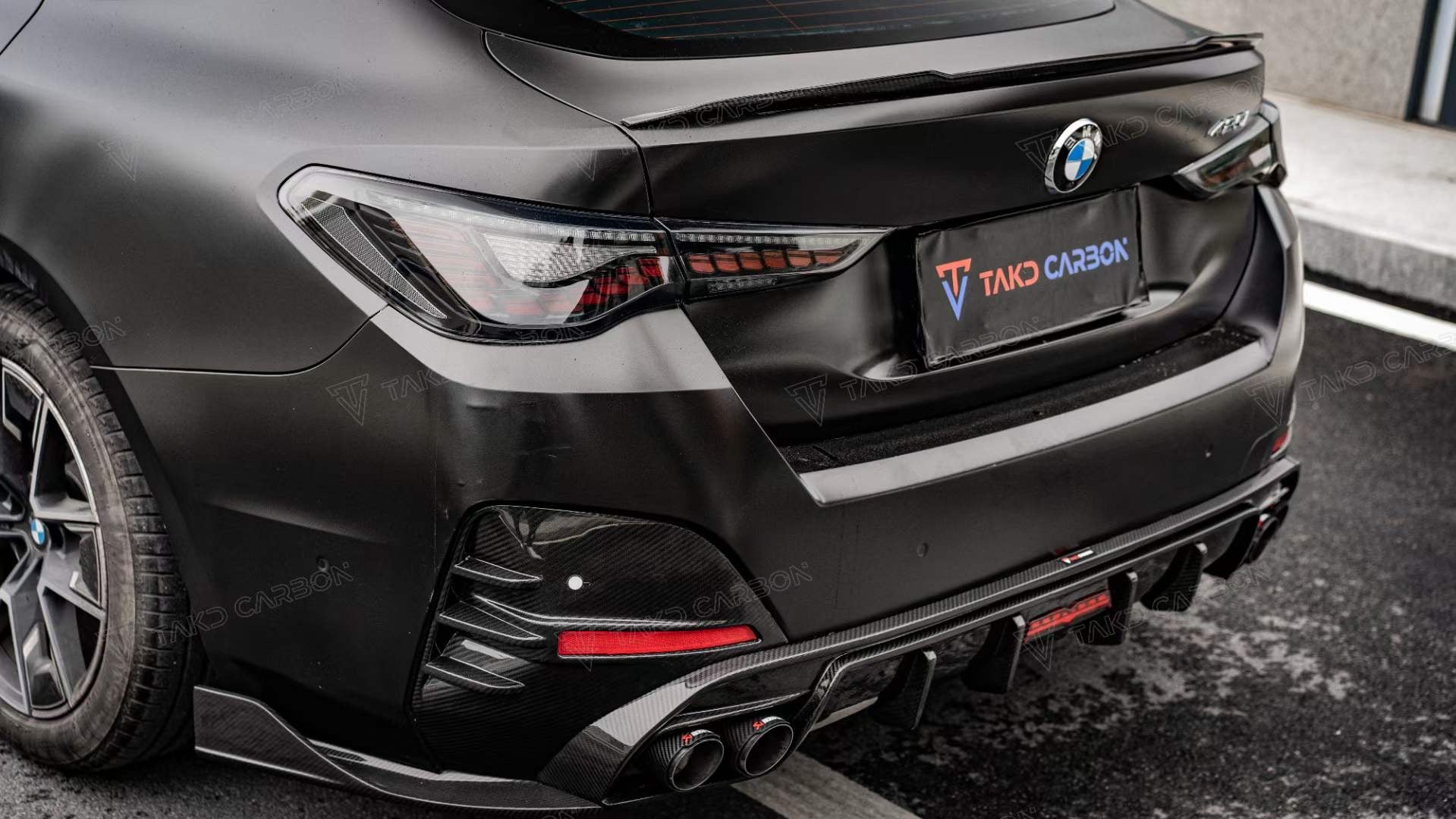 TAKD Carbon Fiber Rear Diffuser & Rear Canards for BMW 4 Series G26 Gran coupe M440i 430i