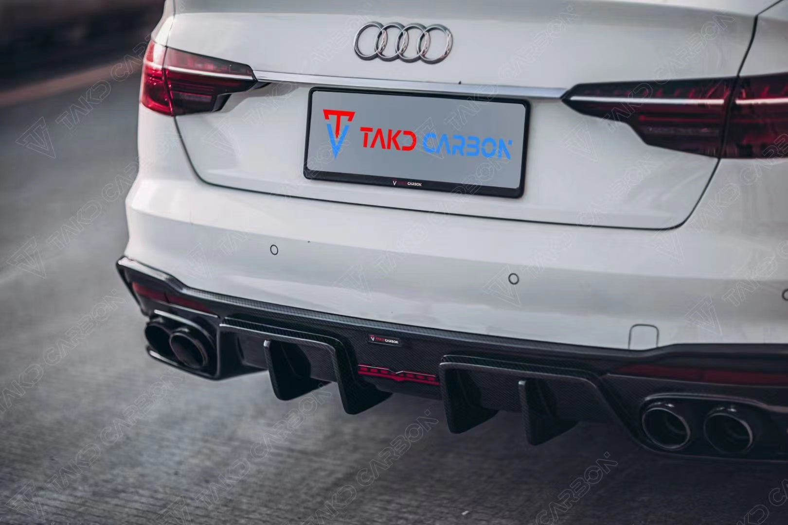 TAKD Carbon Dry Carbon Fiber Rear Diffuser & Rear Canards Ver.2 For Audi S4 & A4 S-Line B9.5 2020-ON