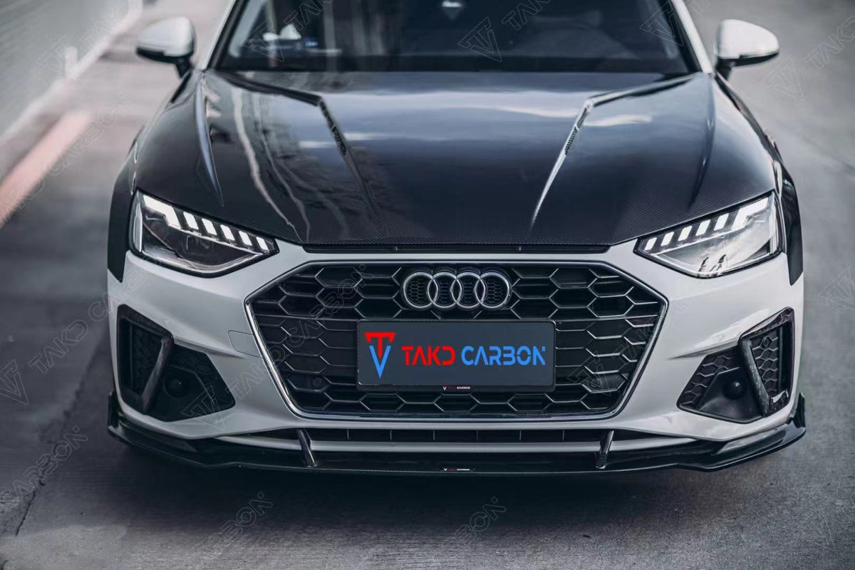 TAKD Carbon Carbon Fiber Hood Bonnet Ver.2 for Audi A4 & S4 2017-ON B9 B9.5