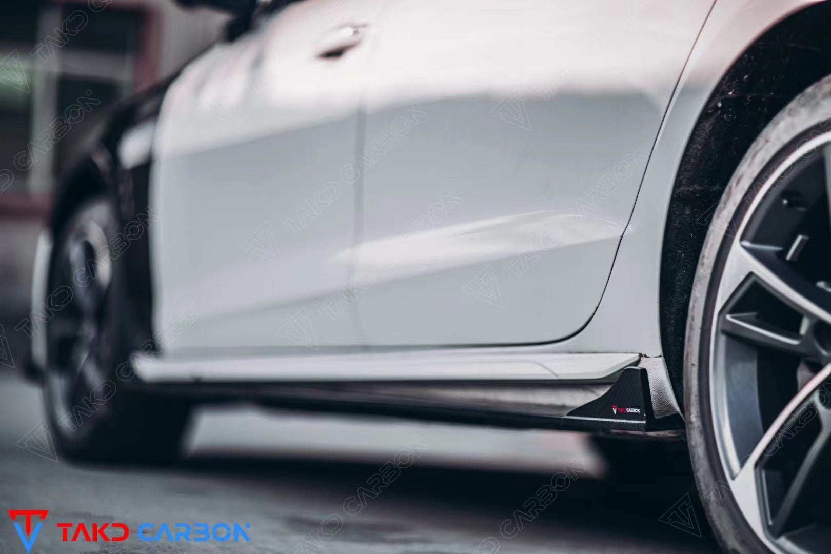 TAKD Carbon Dry Carbon Fiber Side Skirts For Audi S4 & A4 S-Line B9.5 2020-ON