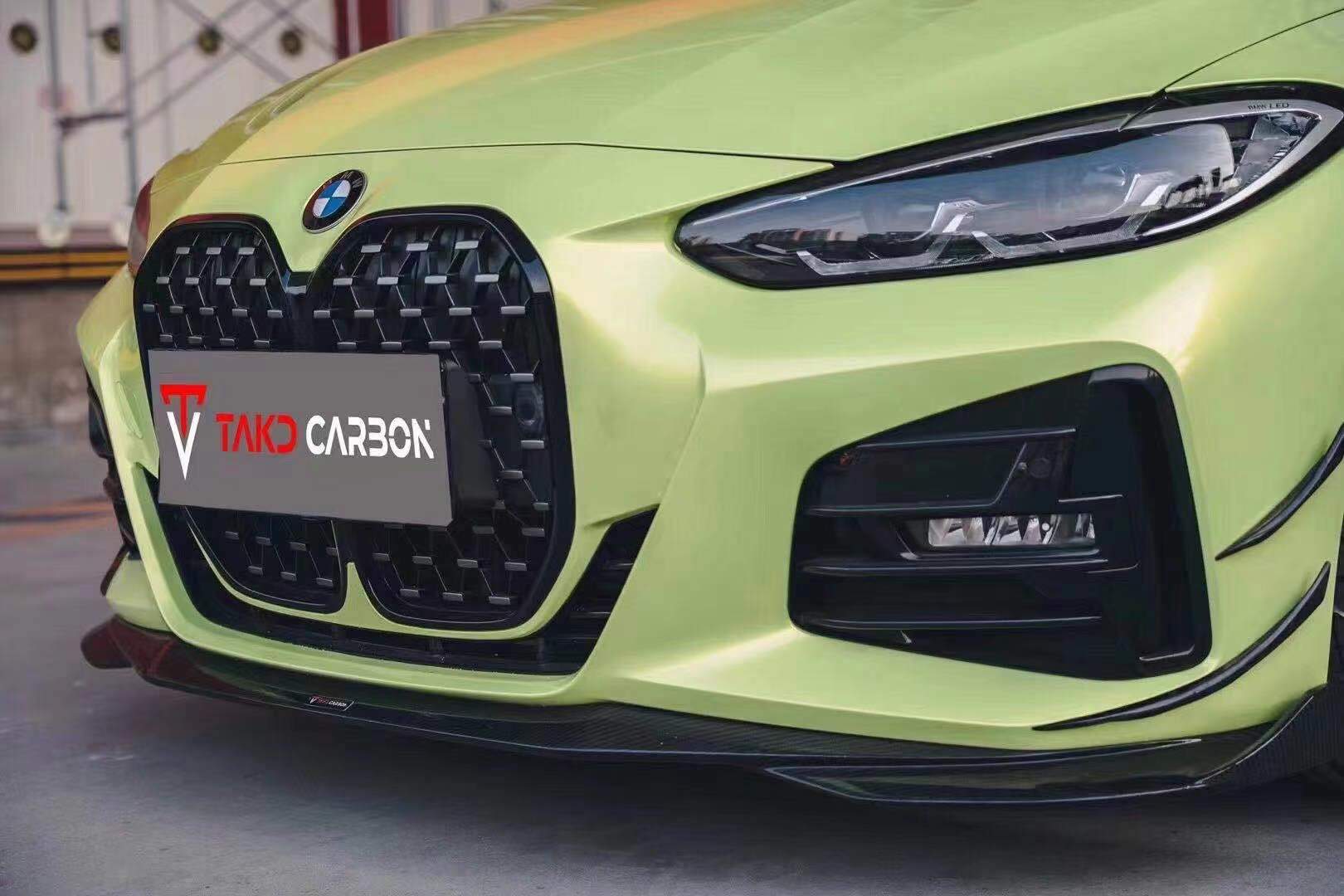TAKD Carbon Dry Carbon Fiber Front Bumper Canards for BMW 4 Series G22 G23 430i M440i 2020-ON