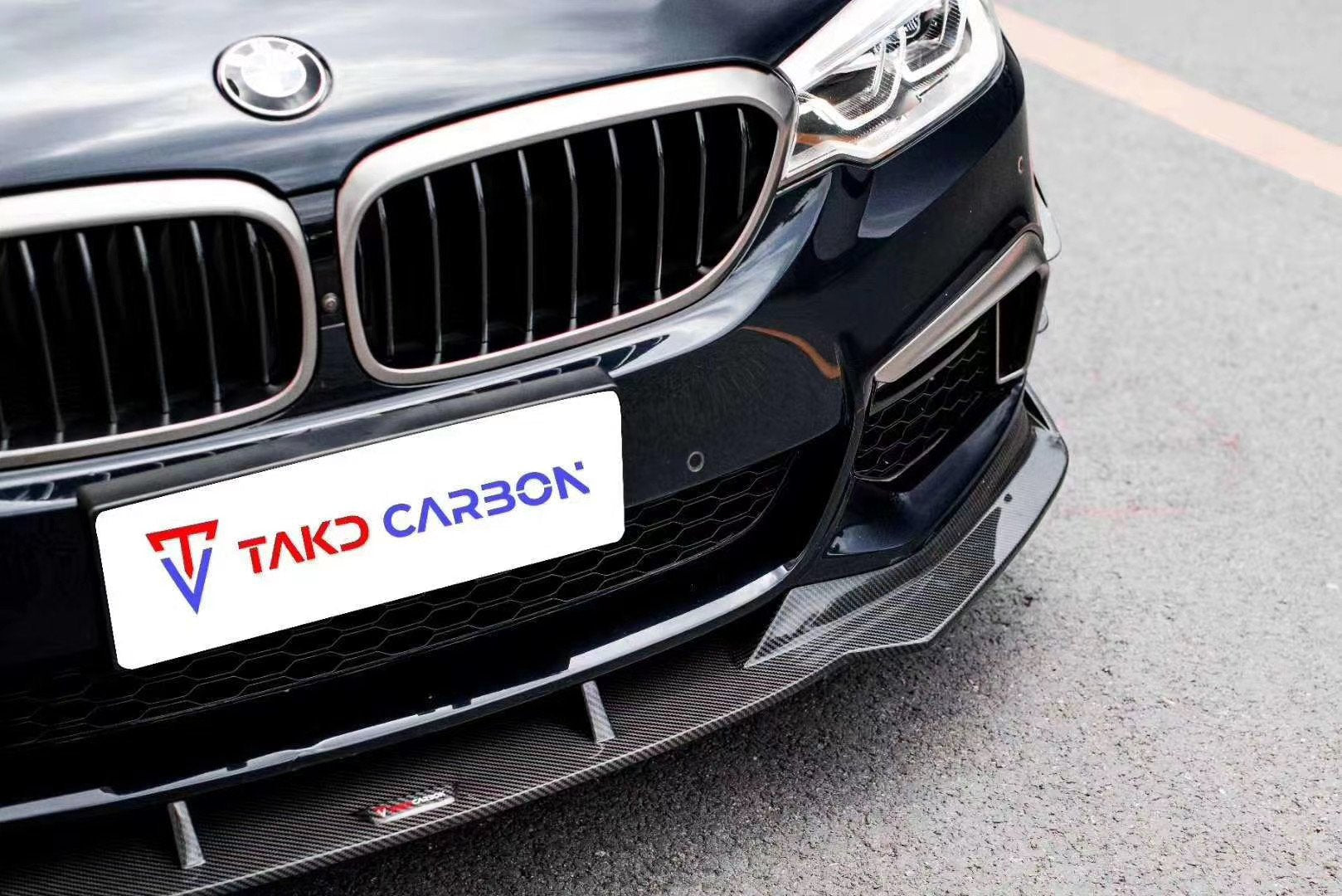 TAKD Carbon Dry Carbon Fiber Front Lip for BMW 5 Series G30 2017-2020 Pre-facelift