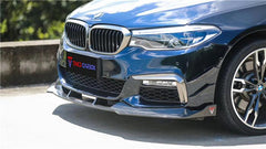 TAKD Carbon Dry Carbon Fiber Front Bumper Canards for BMW 5 Series G30 2017-2020 Pre-facelift