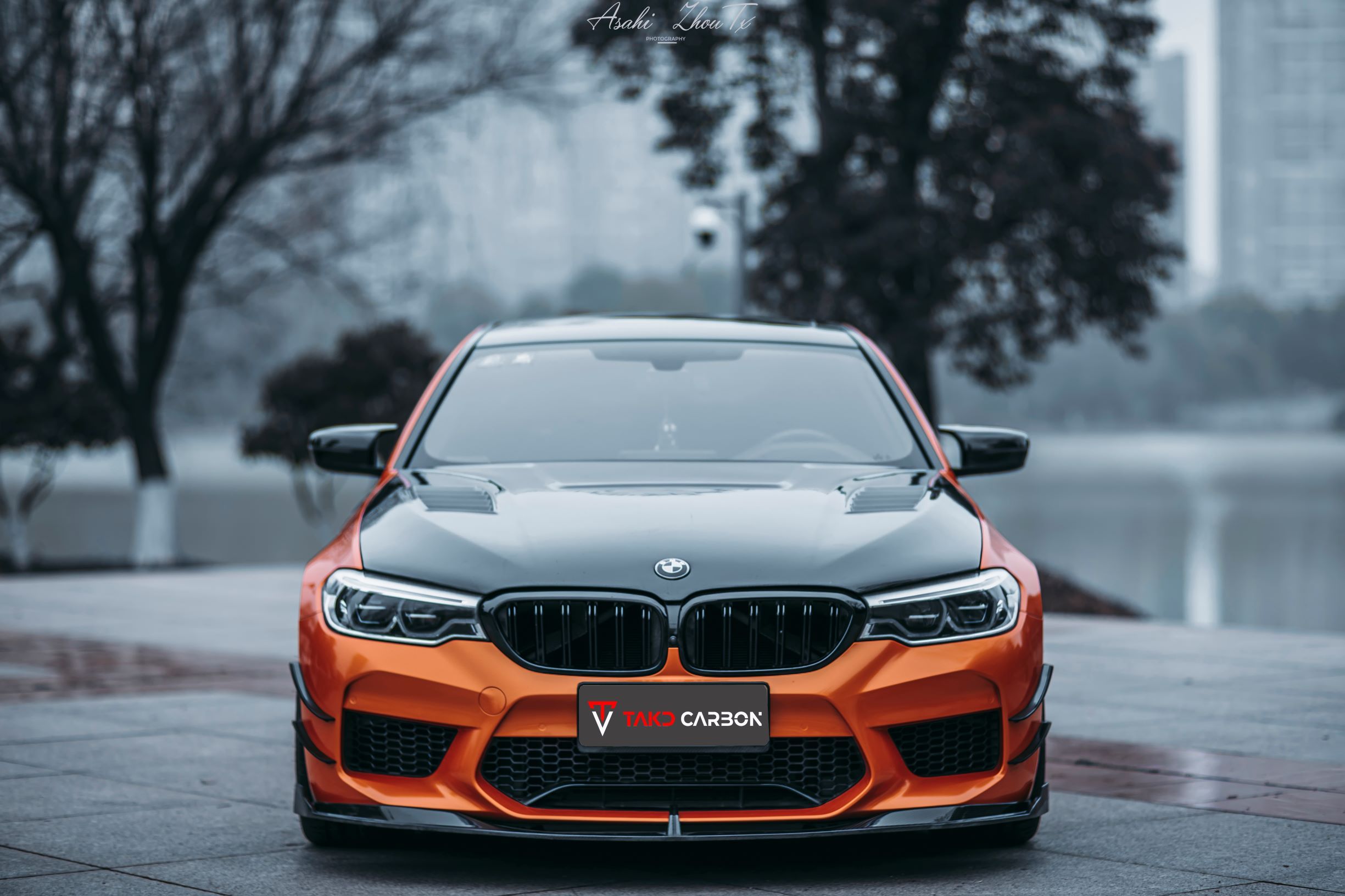 TAKD Carbon Dry Carbon Fiber Front Bumper Canards for BMW M5 F90 2017-ON
