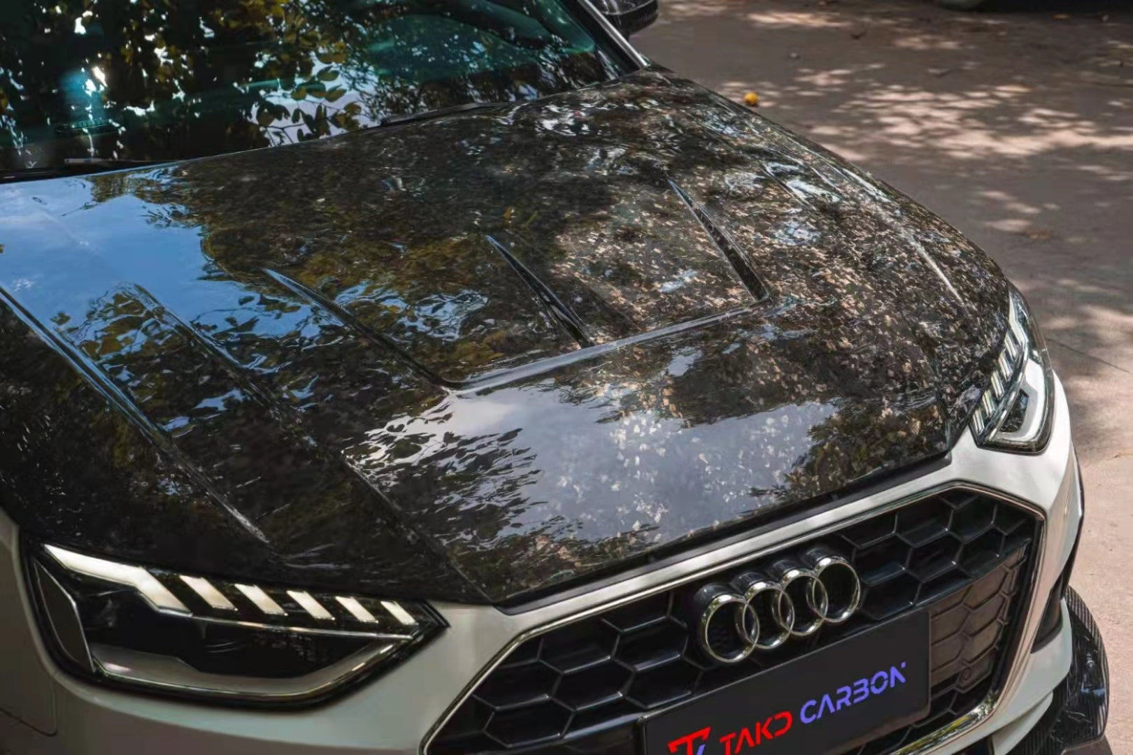 TAKD Carbon Carbon Fiber Hood Bonnet Ver.1 for Audi A4 & S4 2017-ON B9 B9.5