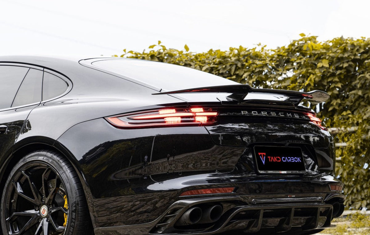TAKD Carbon Carbon Fiber Rear Spoiler Wing for Porsche Panamera 4 & 4S & Turbo 971 2017-ON