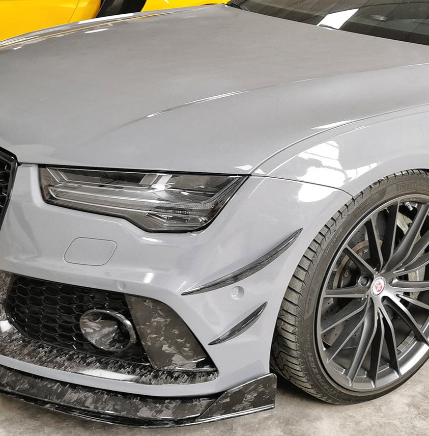Aero Republic Carbon Fiber Front Bumper Canards for Audi RS7 2014-2018 C7