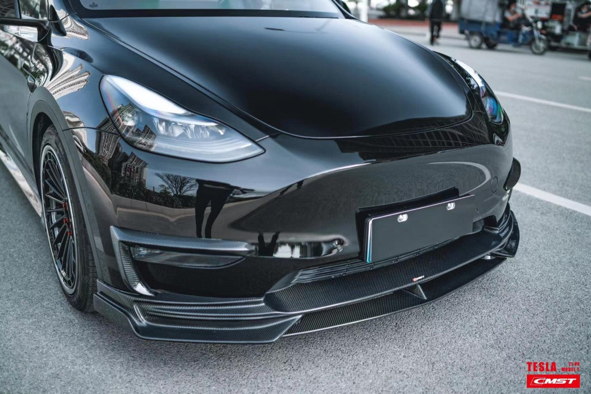 New Release! CMST Tuning Carbon Fiber Front Lip Ver.3 for Tesla Model Y