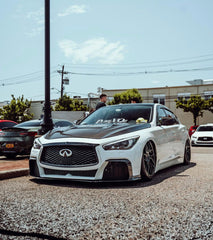 CMST Carbon Fiber Front Bumper & Front Lip for Infiniti Q50 to Project Black S Concept 2014-2022