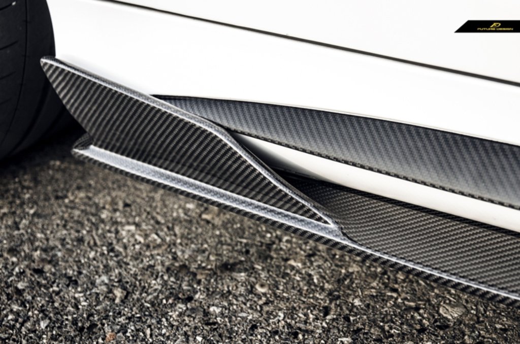 Future Design Carbon Fiber Side Skirts GT Style for Mercedes Benz W205 2015-ON C300 C43 C63 AMG Coupe 2 Door Sedan 4 Door - Performance SpeedShop