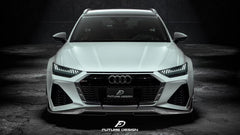 Future Design Blaze Carbon Fiber FRONT GRILL SIDE OVERLAY for Audi RS6 RS7 C8 2020-ON