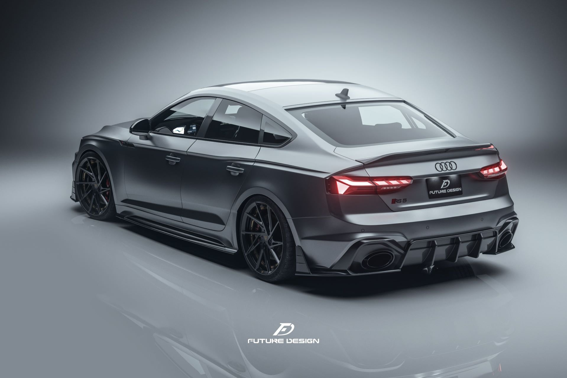 Future Design Carbon Fiber REAR DIFFUSER & REAR CANARDS - "Blaze kit" for Audi RS5 B9.5 2020+