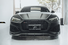 Future Design Carbon Fiber FRONT LIP SPLITTER - "Blaze kit" for Audi RS5 B9.5 2020+