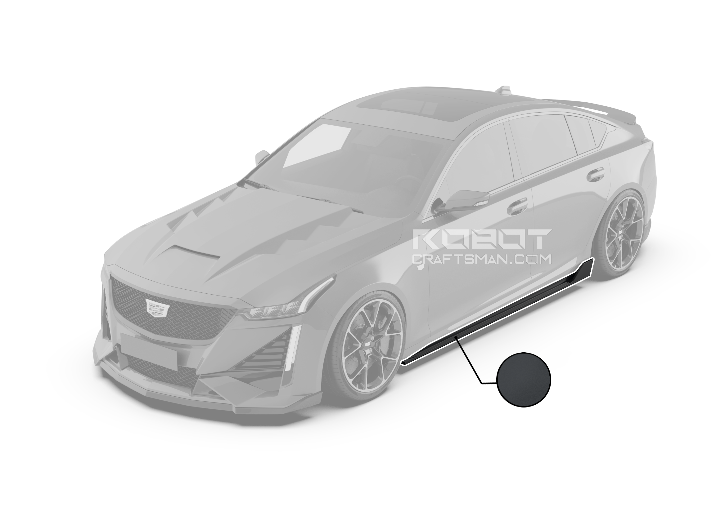 ROBOT CRAFTSMAN "PRISM" Side Skirts Extensions For Cadillac CT5 FRP or Carbon Fiber