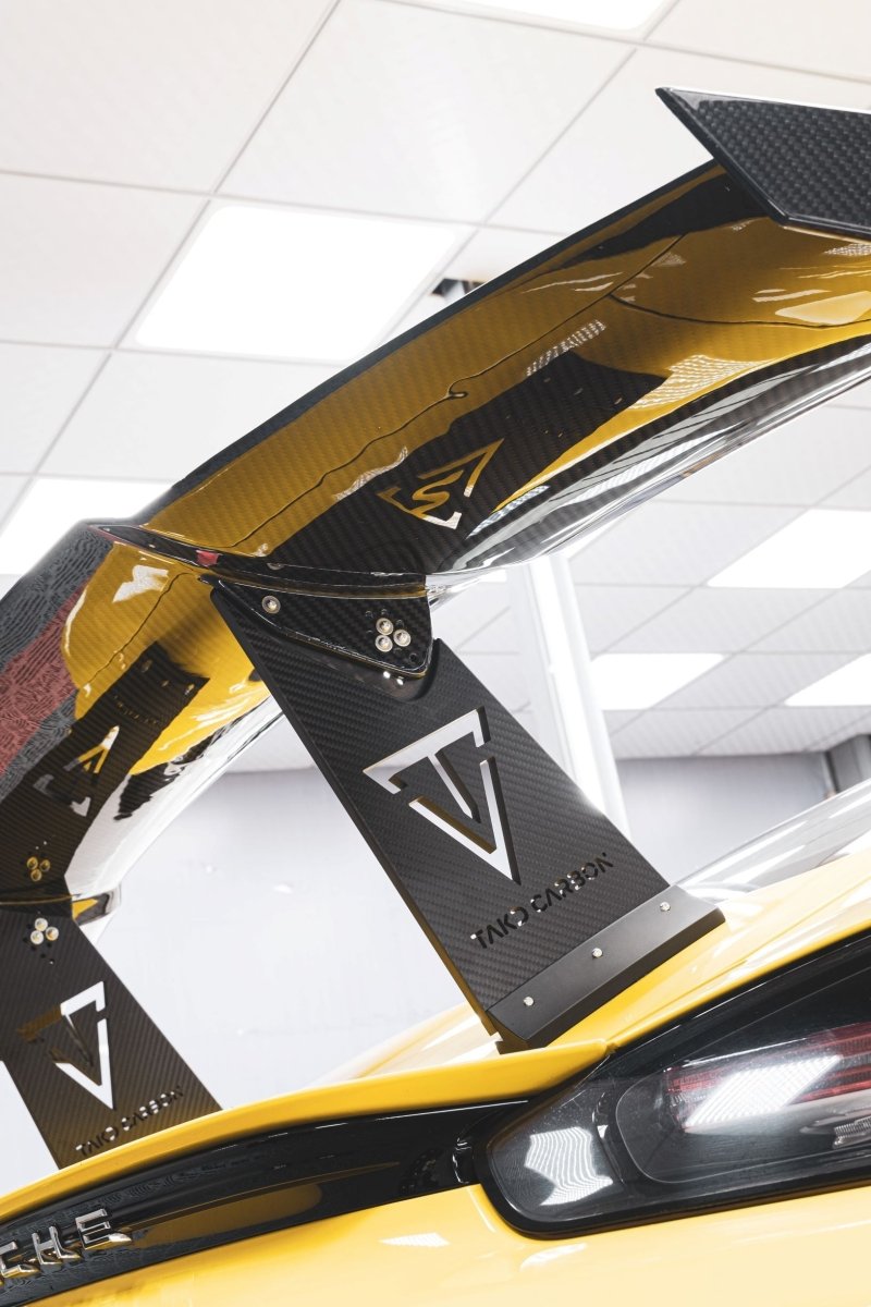 TAKD Carbon Dry Carbon Fiber Rear Spoiler for Porsche 718 Boxster / Cayman - Performance SpeedShop